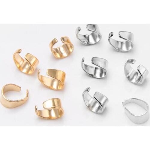 50pcs Metal Earring Making Accessories Rhodium diy Clip On Earring Clasps Hooks Findings With Loop Clasp Round Base For jewelry