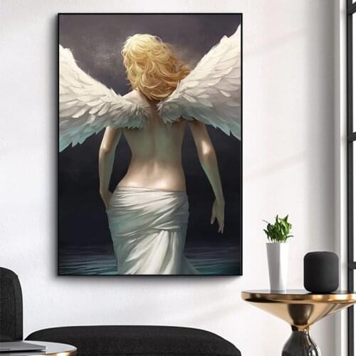 Abstract Modern Angel Girl Canvas Painting wall art Posters and Prints Wall Art Picture for Living Room Home Decoration Cuadros