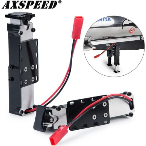 AXSPEED 2PCS Electric Supporting Feet Pillar Metal Front Support Feet Lifting Legs for 1/14 Tamiya Truck Trailer Tractor RC Car