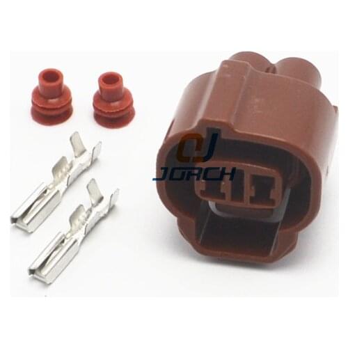 Free shipping 10 sets Sumitomo 2 Pin female fuel Injector Connector plug brown connectors 6189-0033