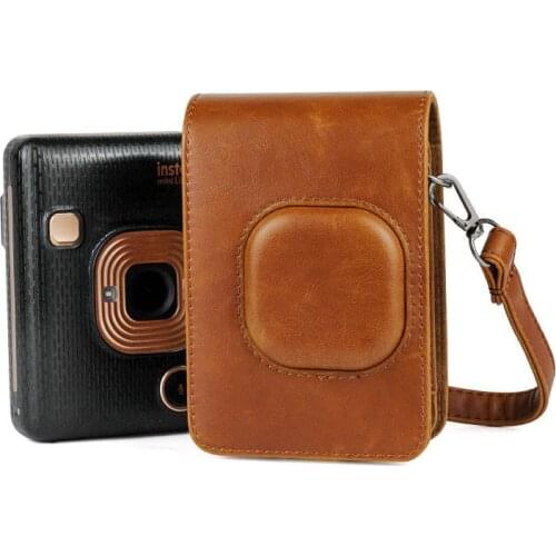 Fujifilm Instax Mini Liplay Instant Camera Case Vintage PU Leather Photo Film LiPlay Camera Shoulder Strap Bag Protective Pouch
