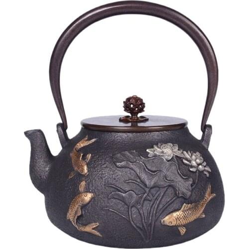 Chinese handmade cast iron pot cooking water heater kettle induction cooker Japanese style kungfu teakettle