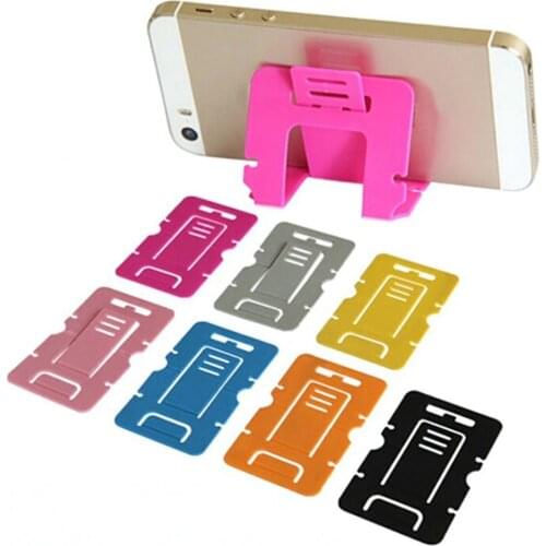 5 Pcs Simple Card Type Mobile Phone Universal Holder Portable Lazy Folding Keychain Phone Holder Mobile Phone Plastic Holder