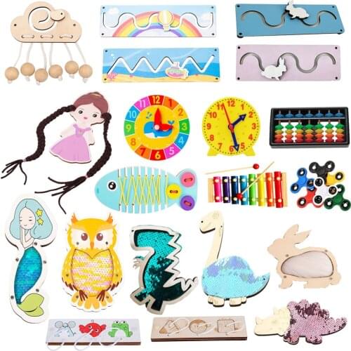 Children Busy Board DIY Toys Baby Montessori Sensory Activity Board Accessories Kids Early Education Cognition Toy Games