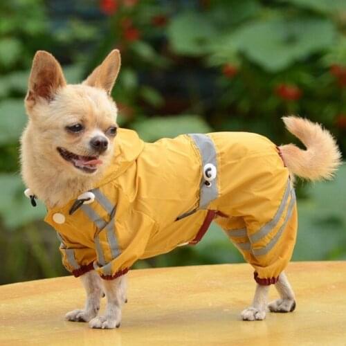 Pet Rain Coat Puppy Jacket Cute Casual Waterproof Raincoat Dog Hoodie Clothes