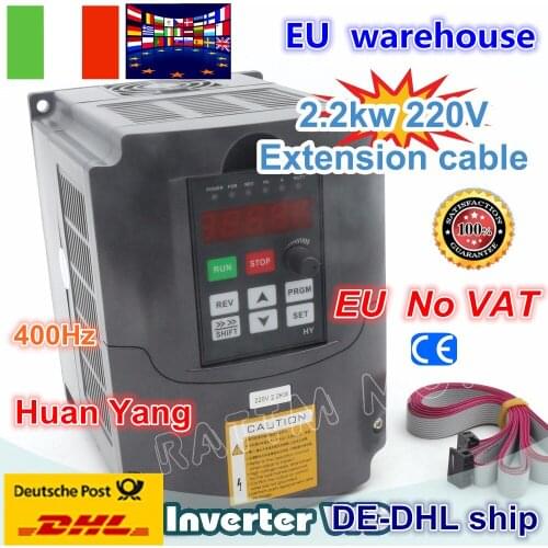 UKR free shipping 2.2KW Variable Frequency Drive VFD Inverter 3HP 220V 1-3PH for CNC router Spindle motor Speed controller