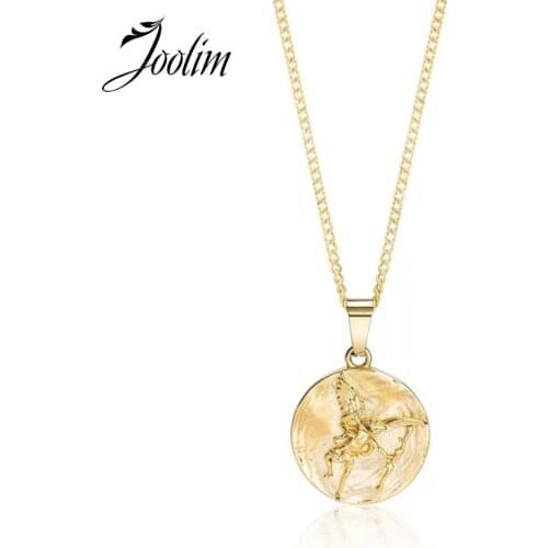Joolim Jewelry PVD Gold Finish Eros Silver Color Pendant Necklace Stylish Stainless Steel Necklace