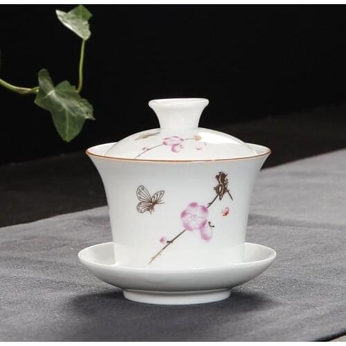 Ceramic Gaiwan Tea Set Tea Tureen Chinese Kungfu Tea Cups Porcelain Tea Bowl Ware Tureen Ceramics Teacups Tea Pots Gai Wan Sets