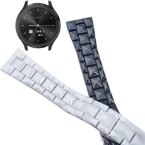 Ceramic Slim Strap For Garmin Venu 2 GarminMove 3 GarminActive S Vivoactive 4 Band Stainless Steel Bracelet 20mm 22mm Watchbands