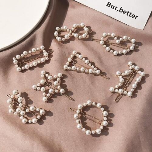 Fashion Woman Hair Accessories Triangle Hair Clip Pin Metal Geometric Alloy Hairband heart Circle Hairgrip Barrette Girls Holder