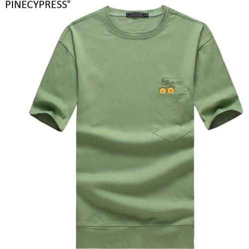 95% Cotton 5% Spandex Man T Shirt Short Sleeves Summer Cartoon Green White Pink Round Neck Male Fashion O-neck Men T-shirt