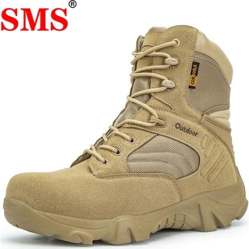 Men Boots Hiking Shoes Military Desert Tactical Boot Army Outdoor Sneakers Breathable Hunting Climbing Work Shoes Ankle Boots