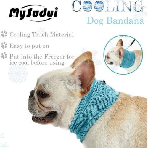 MySudui Soft Cooling Dog Collar Scarf Instant Ice Dog Cooling Bandana Towel Breathable Summer Outdoor Sunstroke Bulldog Frances