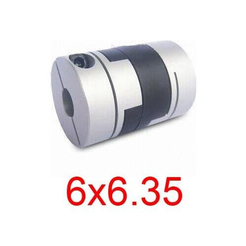 New 6x6.35 6mm 6.35mm double slider coupling,oldham type shaft flexible coupling,Servo motor stepper clamp type coupler D20 L33