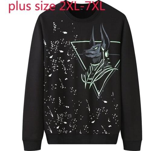 New Arrival Spring And Autumn Fashionable Young Men Oversized Casual Round Printed Long Sleeve O-neck Plus Size 2XL-5XL 6XL 7XL
