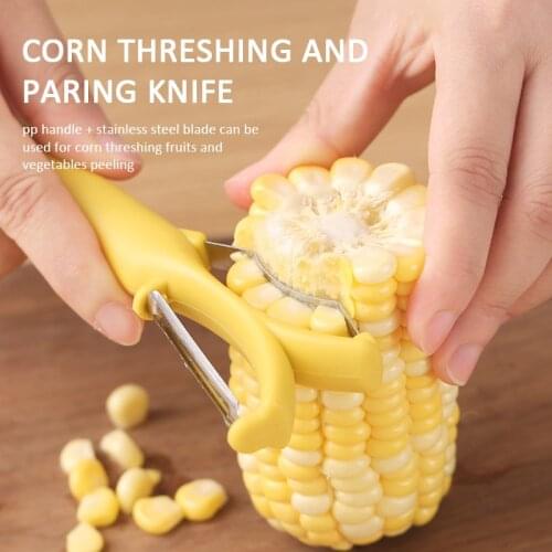 PP Creative Corn Peeler Corn Stripper Fruit Potato Peeler Vegetable Knife Carrot Grater Basket Corn Tools For Kitchen Utensils