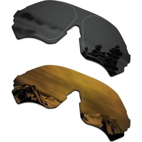 SmartVLT 2 Pieces Polarized Sunglasses Replacement Lenses for Oakley EVZero Range Stealth Black and Bronze Gold