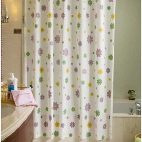 Sun Flower Shower Curtain Thickened Waterproof Mildew Printing Shower Curtain Partition Bathroom Curtain Bathroom Supplies