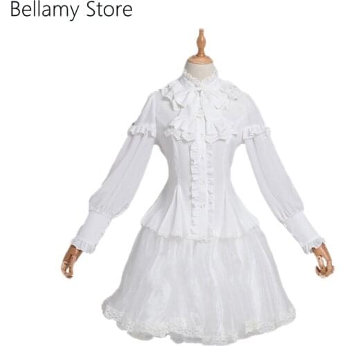 Made for you Customized gorgeous Lolita Gothic Lace bow Yarn Long Sleeve Shirt