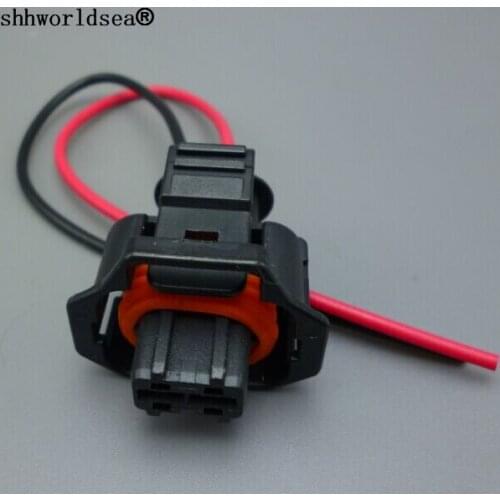 Shhworldsea 1pcs common rail diesel injector nozzle plug crank sensor inserted 2 pin connector with wire