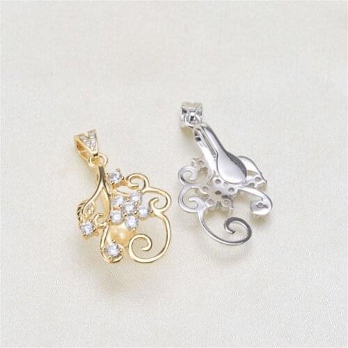 S925 Sterling Silver Screw Eye Pin Bail Top Drilled Beads End Cap For DIY Pearl Charm Pendant Connectors Jewelry Making