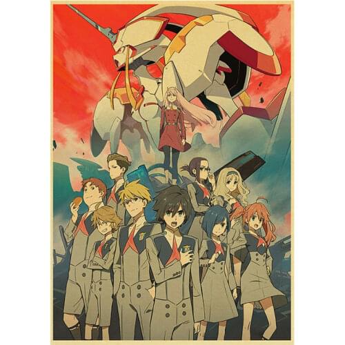 Japanese Animation DARLING In The FRANXX Retro Anime Poster Classic Canvas Painting Living Room Home Decoration Wall Art Picture
