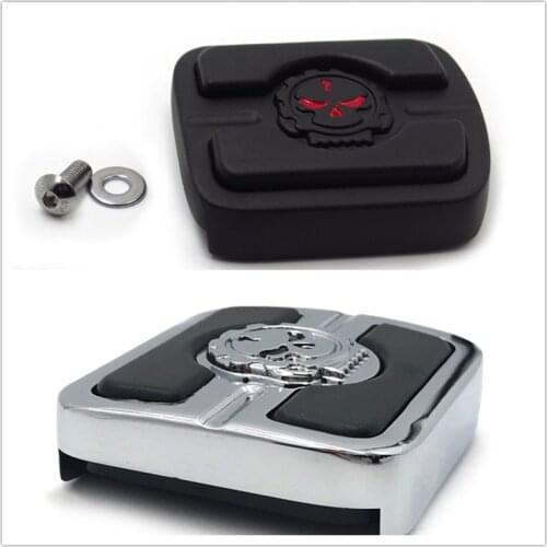 Aftermarket Motorcycle Parts Skull Small Brake Pedal Pad For Harley Night Train Springer Softail Custom FXSTC CHROME