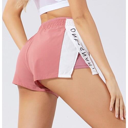 Women Two Layers Yoga Sport Short Sexy High Waisted Seamless Push Hips Gym Fitness Leggings Elastic Quick Dry Running Shorts