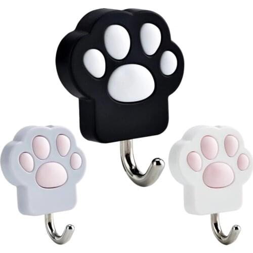1pc Wall Hook Clothes Hooks Wall Decorative Lovely Cat Claw Storage Holder Adhesive-shelf Home Bedroom Kitchen Organizer Hanger