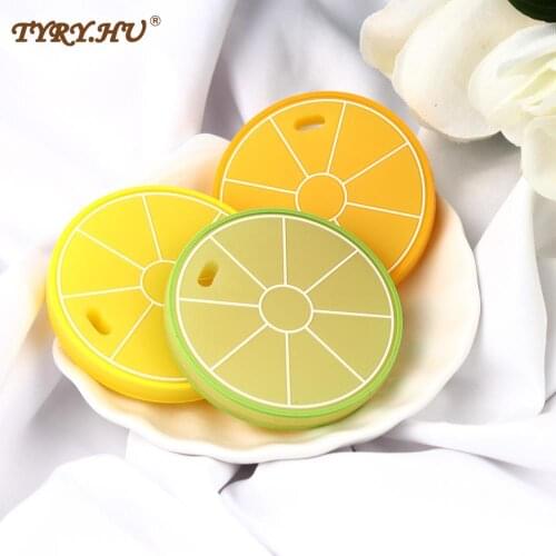 TYRY.HU Lemon Teether 1pc Silicone Teether Teething Toy Baby Teeth Care Pacifier Chain BPA Free Safety Food Grade Silicone