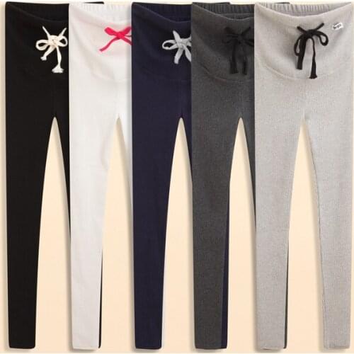 2019 Maternity Leggings Winter Drawstring High Waist Leggings For Pregnant Women Fitness Cotton Pregnancy Leegings Pants Clothes