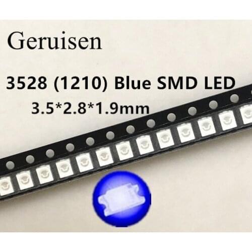 4000pcs/lot 1210 3528 SMD LED Ultra Bright Blue Light Diode 470-475NM 3.0-3.6V Chip led lamp high lighting