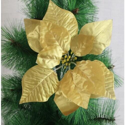 5PCs 22cm Large Artificial Flower Heads For Christmas tree decor pendant Home Wedding Decoration Fake Flowers Craft