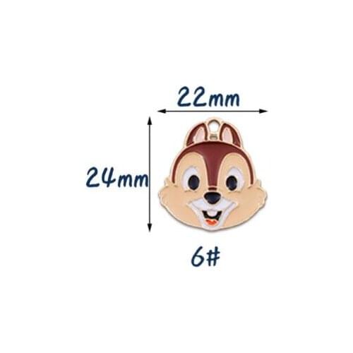 New 50 pcs Cartoon squirrel Head Charm Pendants DIY Jewelry Making Wholesale