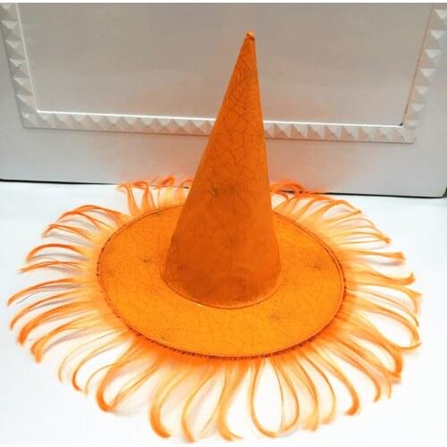 8pcs Halloween Wizard Witch Pumpkin Wig Tassel Hat Men and Women Black Gold Cosplay Costume Accessory Party Masquerade Dress Up