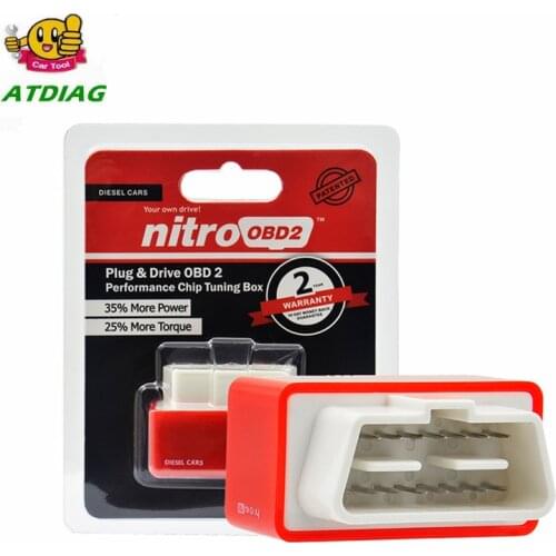 OBD2 Car Nitro Performance Chip Tuning Box NitroOBD2 OBD Interface Plug and Drive More Power More Torque Works For Diesel Cars