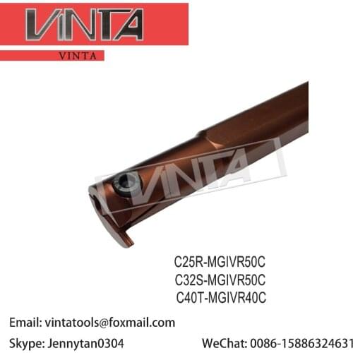 Free shipping internal grooving and turning tool holder C25R-MGIVR50C/C32S-MGIVR50C/C40T-MGIVR40C right hand inner groovecutter