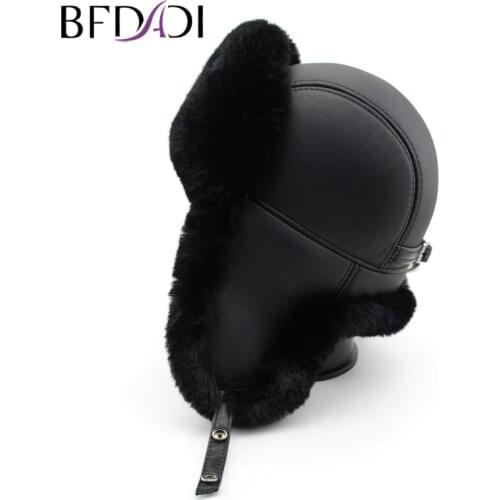 BFDADI High Quality Winter Hats For Men Women Bomber Hat Faux Fur Hat With Ears Cap With Ear Flaps Russian Hat Snow Caps