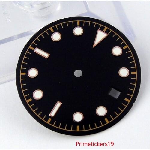 Corgeut 30.4mm Black Watch Dial For Japan NH35 Automatic Movement Rose Gold Marks With Date Window