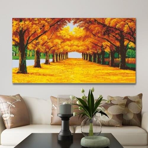 GATYZTORY 60x120cm Frame DIY Painting By Numbers Autumn Landscape Paint By Numbers Large Size For Living Room Home Decor