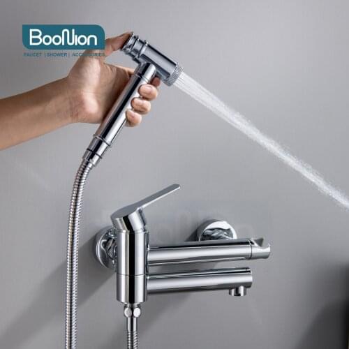 Boonion Bidet faucet Brass Chrome plated shower faucet Hot and cold faucet shower faucet Toilet faucet Minimalist style