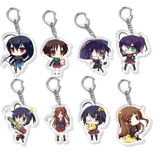 Love Chunibyo&Other Delusions Takanashi Rikka Tsukumo Nanase Anime Acrylic Pendant Keychain Figure Collection Model Toy Gifts