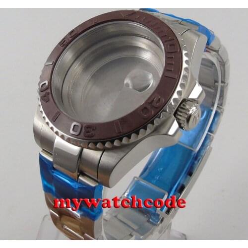 40mm sapphire glass coffee ceramic bezel Watch Case set fit 2824 2836 MOVEMENT C119