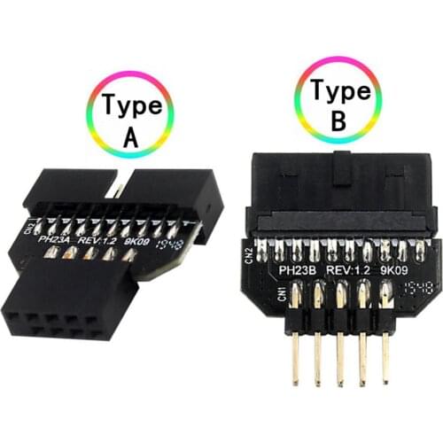 Motherboard USB2.0 9Pin to USB3.0 19pin Front Panel Connector Converter USB 3.0 19/20pin to USB 2.0 9pin Header Female Adapter