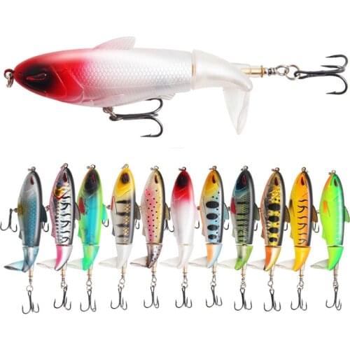 1PCS Whopper Popper 9.5cm/17.8g Fishing Lure Artificial Hard Bait Plopper Soft Rotating Tail Fishing Tackle Fishing Bait