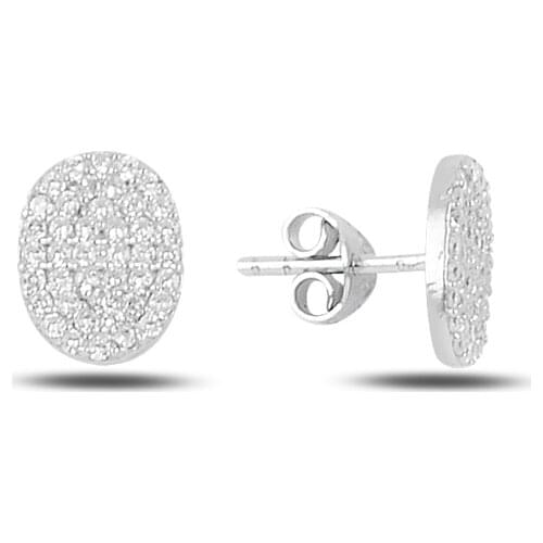 Silver Oval Earrings