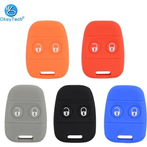 OkeyTech Silicone Car Key Cover Case For Rover MG For Land Rover Defender Freelander 2Buttons Remote Key Alarm Key Case Shell