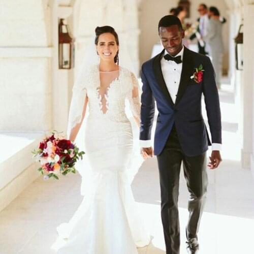 Costume Homme Wedding Ivory Men Suits Summer Beach Groom Tuxedo Man Blazers Peaked Lapel Terno Masculino Evening Party 2 Pieces