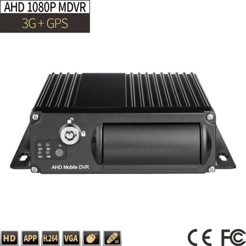 3G+GPS,Truck DVR Security 4CH 1080P SD MDVR,PC/Phone Remote Monitor GPS Track in Realtime for Vehicle Bus Ship Cycle Recording