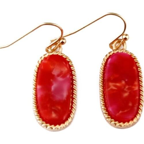 Vintage Charm Mini Acrylic Drop Earrings Gold Paint Frame Multicolor Leopard Acetic Acid Acrylic Drop Earrings for Women Jewelry